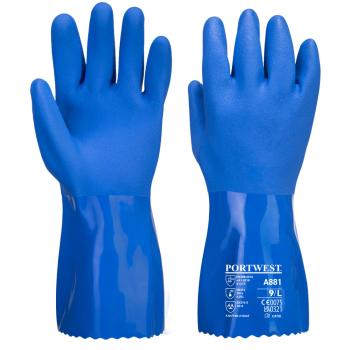 Blauer PVC-Chemikalien-Schutzhandschuh