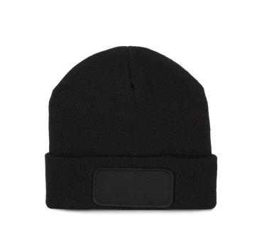 Strickmütze mit Patch und Thinsulate-Futter