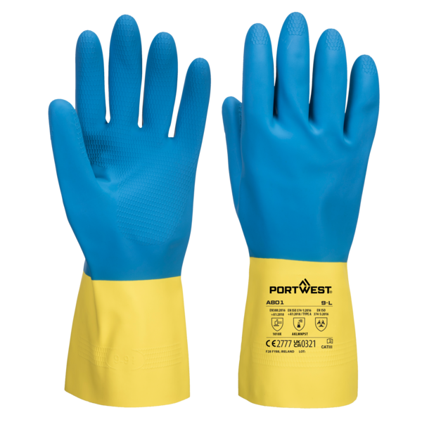Doppelt getauchter Latex Stulpenhandschuh