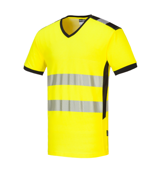 Warnschutz-T-Shirt mit V-Ausschnitt und Mesh-Einsatz "PW3"